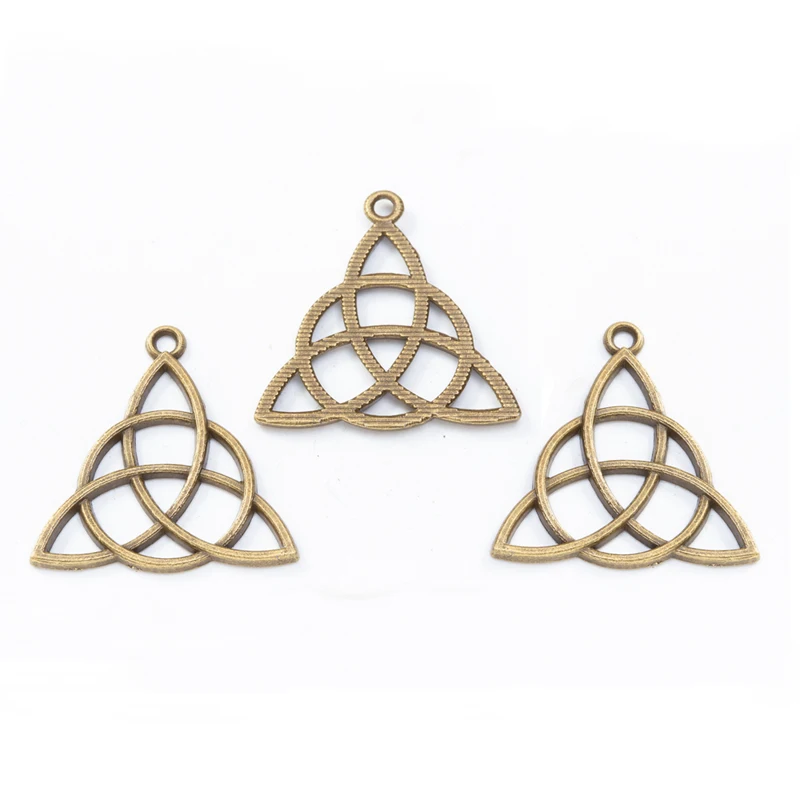 50 шт. 29*30 мм модный женский бутик античная бронза круглая полая треугольная