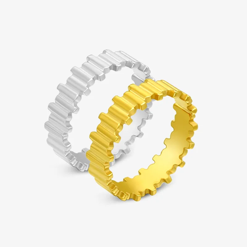 

Minimalist Stainless Steel Gold Silver Color Geometric Irregular Open Adjustable Ring for Women Men Party Birthday Jewelry Gift