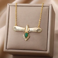 vintage oval eagle pendant necklaces for men eagle spread wings choker necklace femme party jewelry gifts 2022