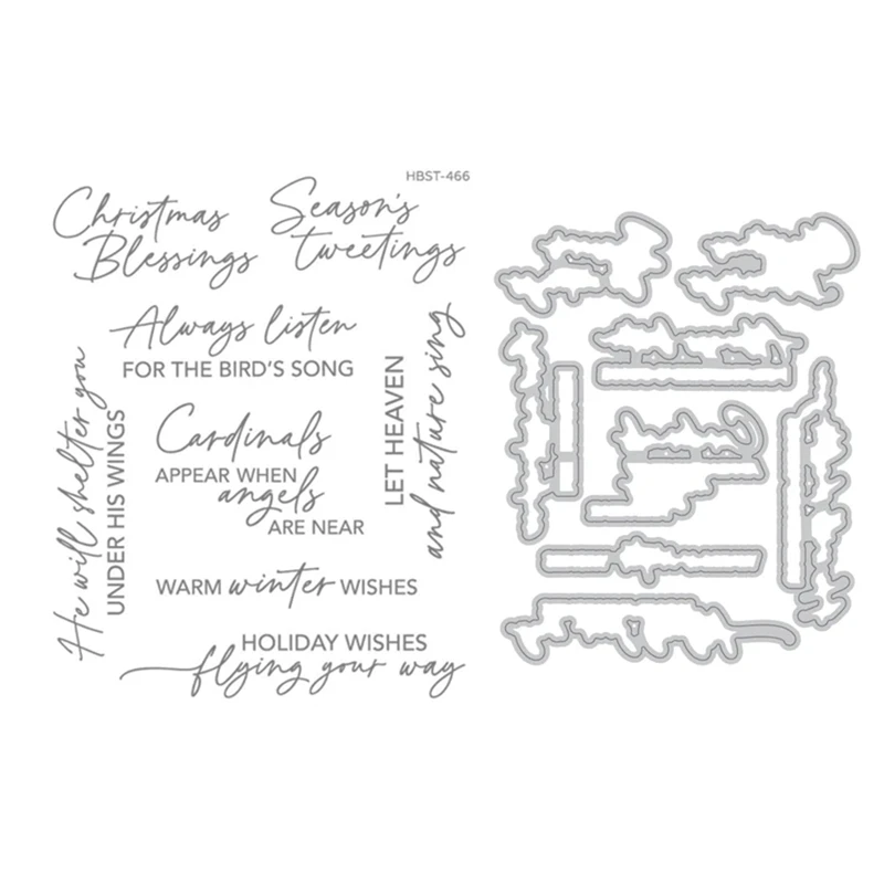 

Christmas Let Nature Sing Clear Stamps Cutting Dies for New October 2022 Scrapbooking Paper Making Bee Frame Craft Card