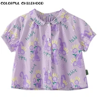 colorful childhood childrens shirts summer girls baby mori tops small lapel ladies childrens small shirts 5xcs204