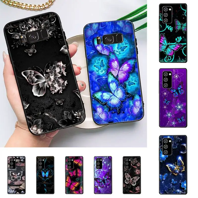 

Beauty Pink Butterfly Phone Case For Samsung J 7 plus 7core J7 neo J6 plus prime J6 J4 J5 Mobile Cover