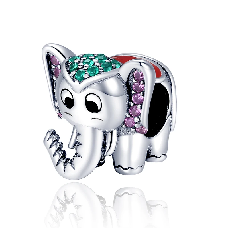 

HOT 925 Sterling Silver Zircon Elephant Charm Luxury Beads Fit Pandora Bracelet Necklace For Women 925 Jewelry Gift