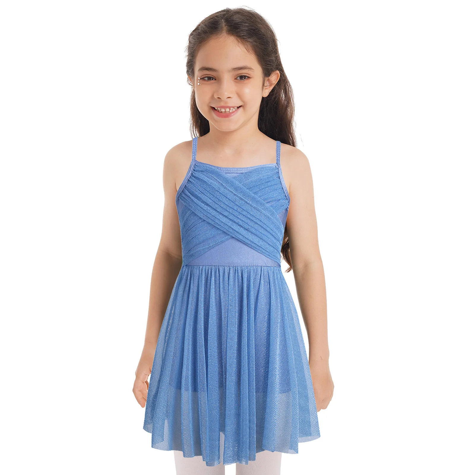 

Girls Ballet Dance Lyrical Dress Spaghetti Ballerina Leotard Latin Dance Gymnastics Ballroom Skirt Contemporary Modern Dance