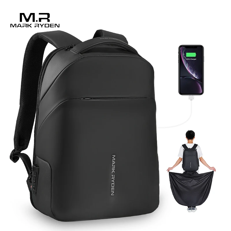 

Mark Ryden NEW Anti-thief TSA Lock Men Backpack Waterproof Raincoat 15.6 inch Laptop Bag School Fashion Man Travel Bag
