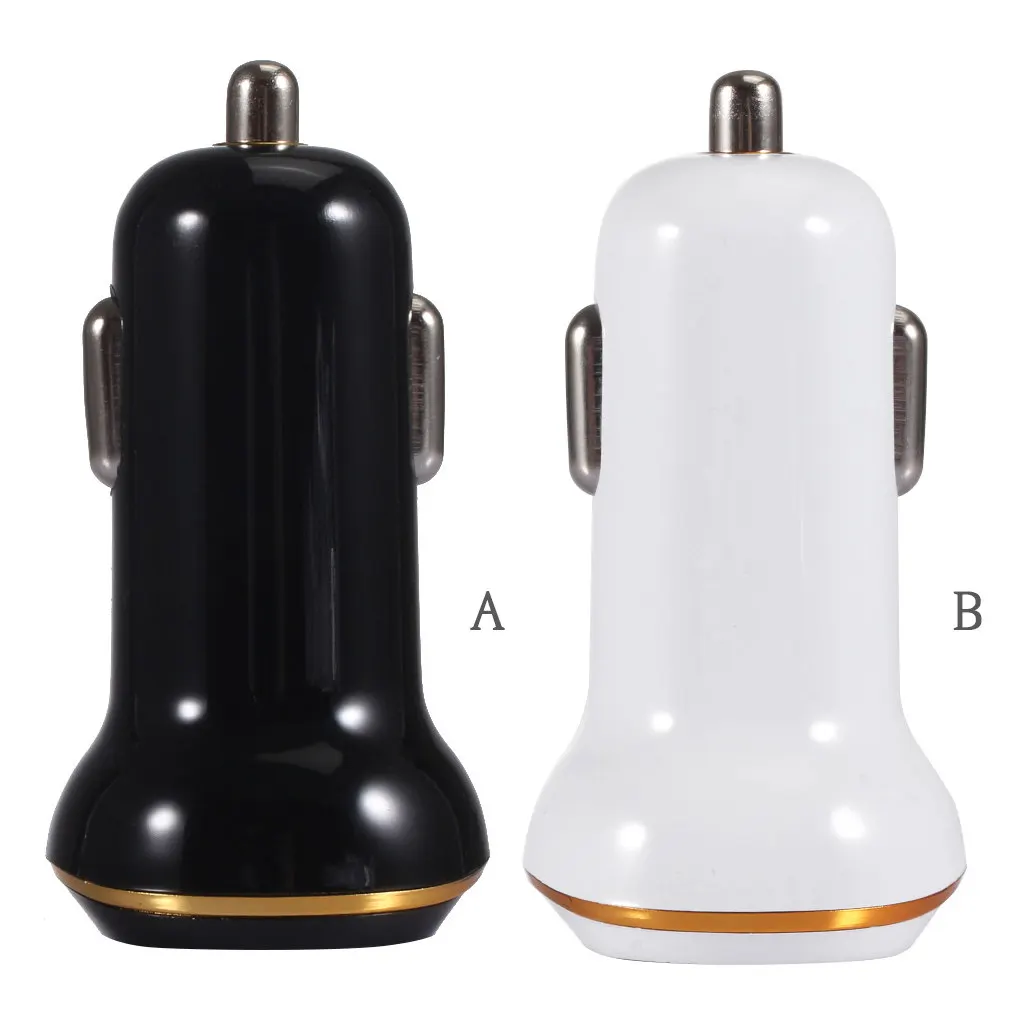 

Car Phone Charger Fast 3 1A Dual USB Power Adapter Mini LED Auto Mobile Phone Charger White