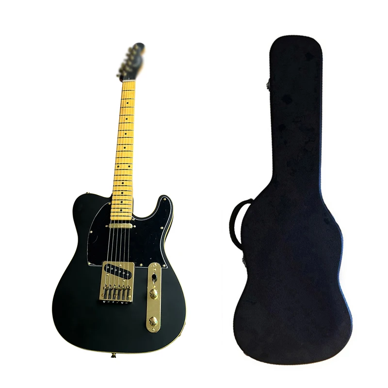 

Классическая матовая черная электрическая гитара, с профессиональными качественными аксессуарами, из чистой массива дерева, бесплатная доставка.