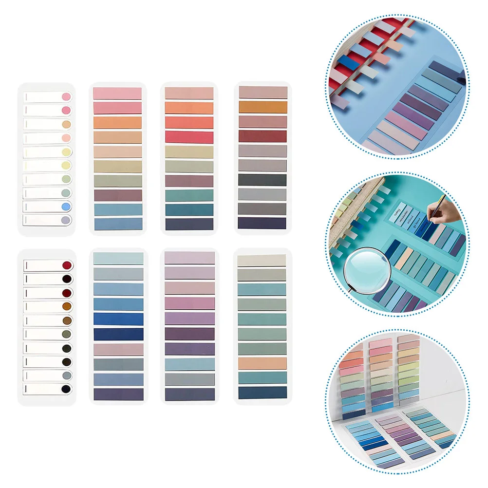 

8 Books Colorful Sticky Notes Reading Strips Practical Colored Vintage Stickers The Pet Office Supplies Student Retro