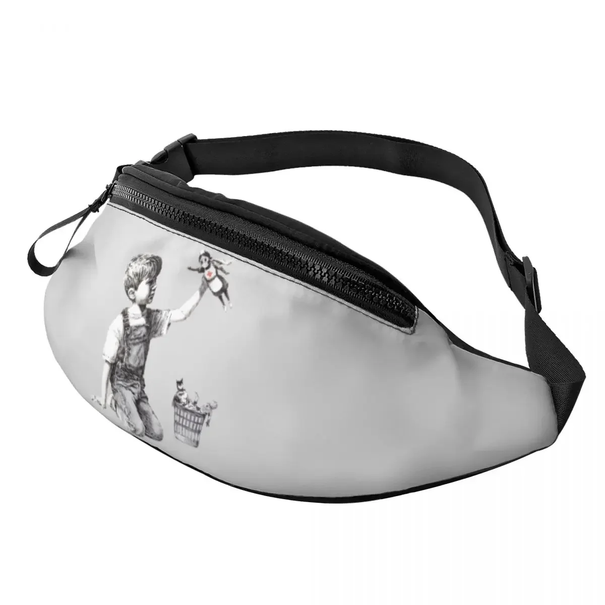 

Cool Game Changer Fanny Pack Men Women Banksy Street Graffiti Pop Art Crossbody Waist Bag for Traveling Phone Money Pouch