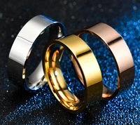 european and american niche 8mm glossy titanium steel ring korean version simple stainless steel couple ring wholesale