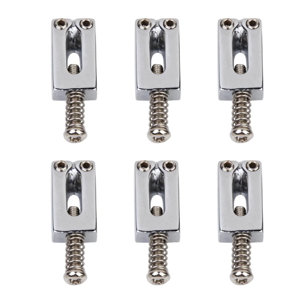 

Guitar Bridge Saddles Set of 6 for Strat Style Electric Guitar Replacement, Silver