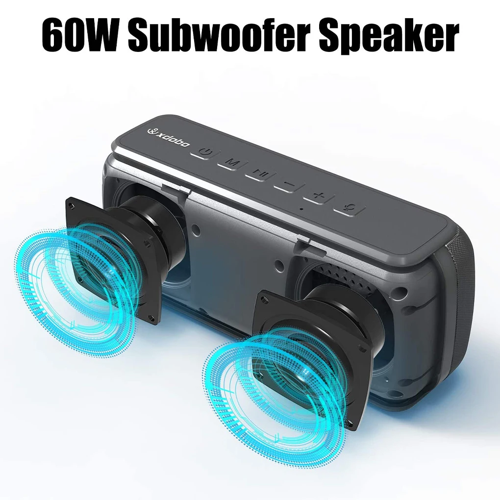 XDOBO Bluetooth 5.0 динамик Type-c перезаряжаемый звуковой бокс водонепроницаемый 60 Вт 3D