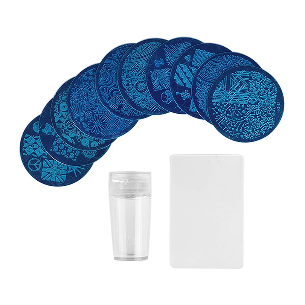 

10x Nails Printing Steel Plate Silicone DIY Tools Portable Random Pattern Manicure Tool for Women Manicuring Painting Transfer