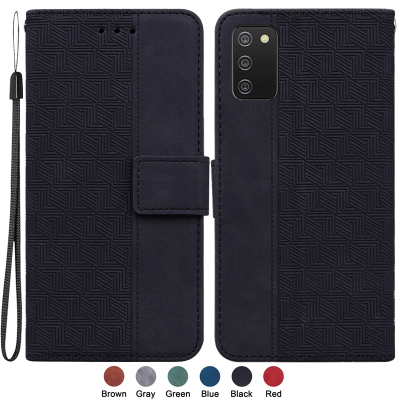 

For Samsung Galaxy A02s 6.5" SM-A025F Case on Samsung Galaxy A02s A 02s Case Fashion Magnetic Geometric Textile Wallet Book Capa