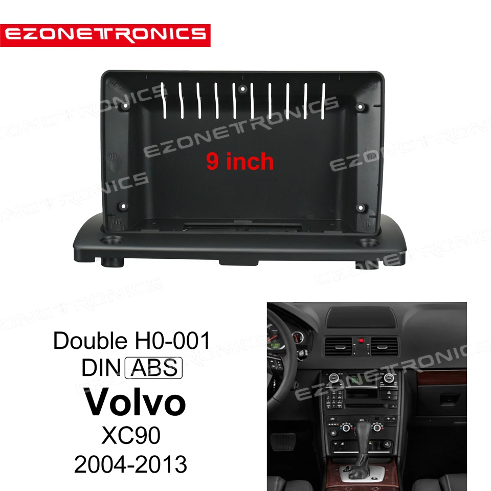 1DIn 2Din Car DVD Frame Plug Audio Fitting Adaptor Dash Trim Kits Facia Panel 9inch For Volvo XC90 2004-2013 Radio Player