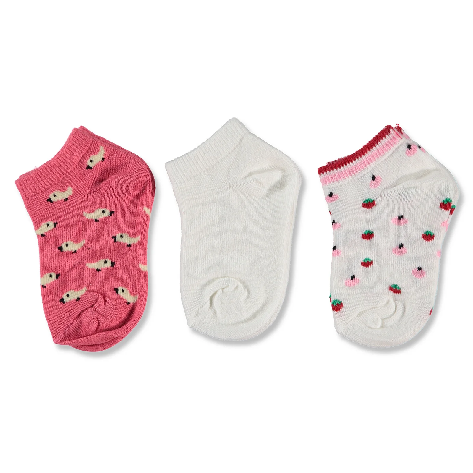 

ebebek HelloBaby 2022 New Season Baby Clothes Baskılı Kız 3'lü Patik Çorap