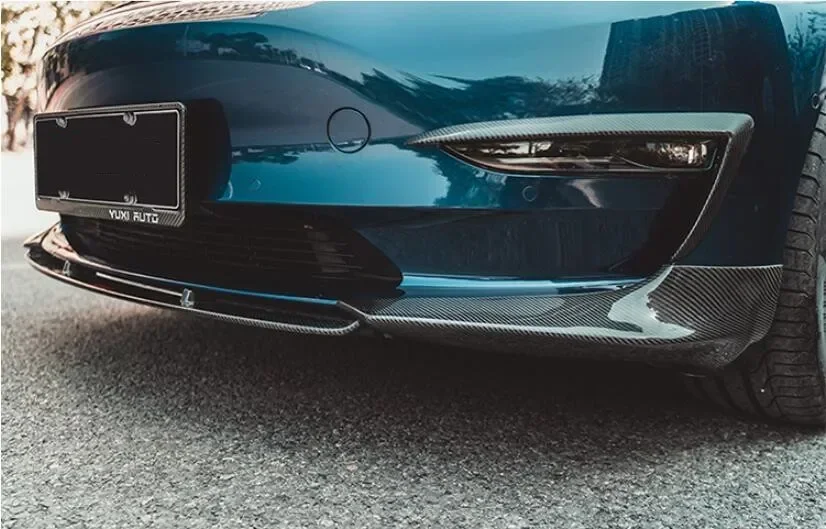 3 шт./компл. передний бампер из настоящего углеродного волокна спойлер лопасти