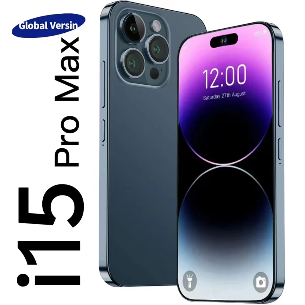 

i15 Pro Max Smartphone 6.8inch Full Screen Face ID 6000mAh Cell Phone Global Version 4G 5G Mobile Phones