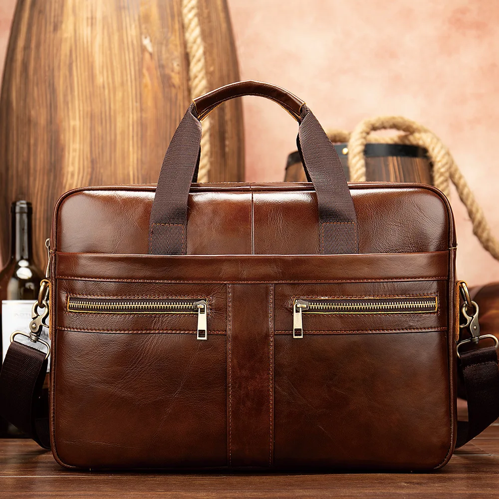 

Of Leather Official Bag Bag Bag Bill Lading Bag Men's Men's Briefcase "computer Men's 14 Shoulder Business Hand