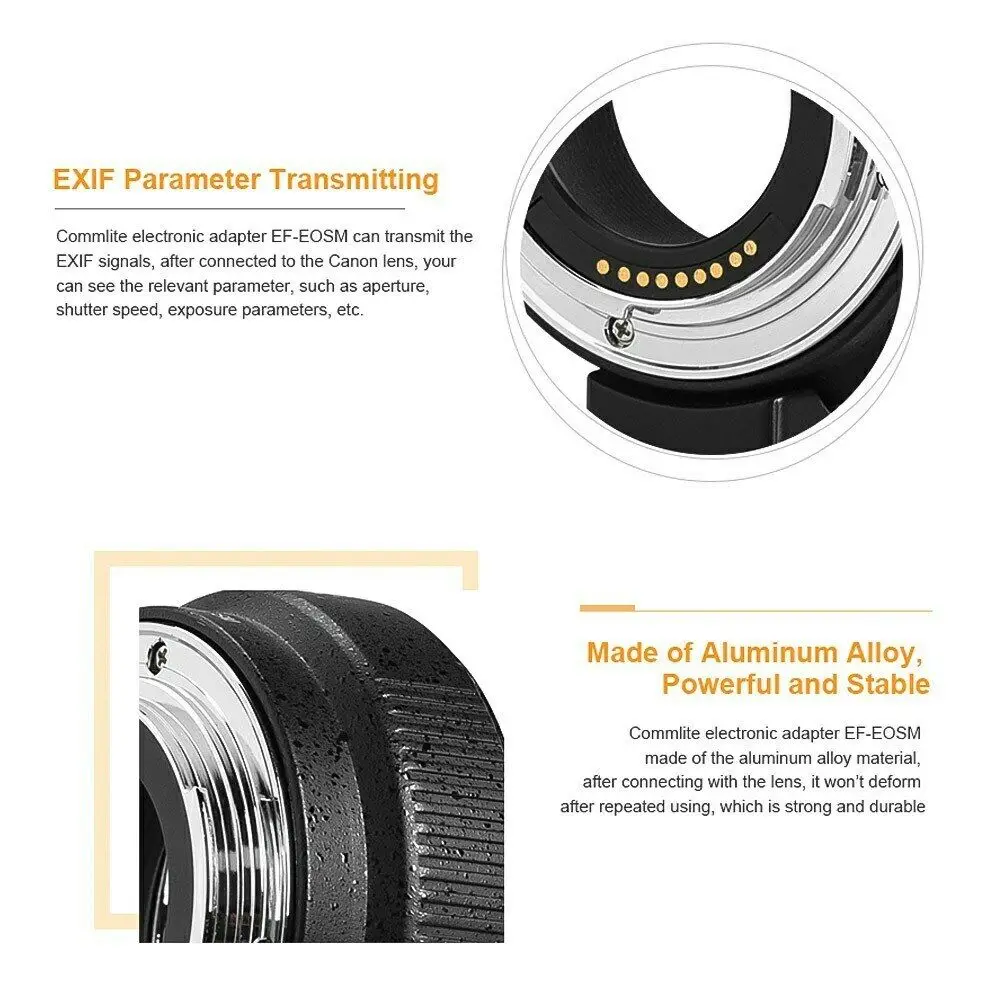 Commlite CM-EF-EOSM электронный адаптер для крепления объектива с автофокусом Canon EF