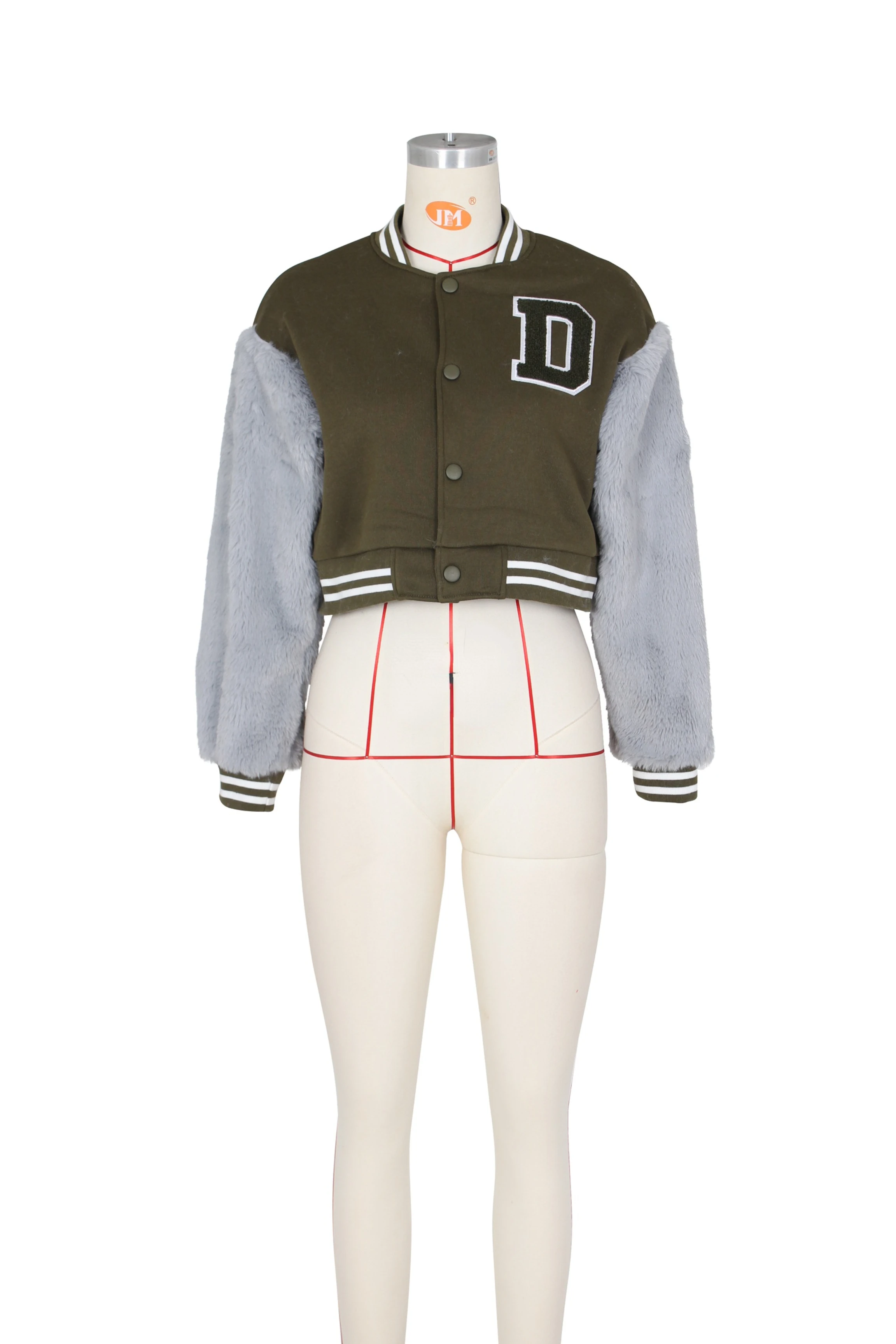 

Winter Warm Fake Fur Splice Female Coats Cropped Cloth 2022 Women Artificial Rabbit Hair Long Sleeve Patchwork Baseball Jackets