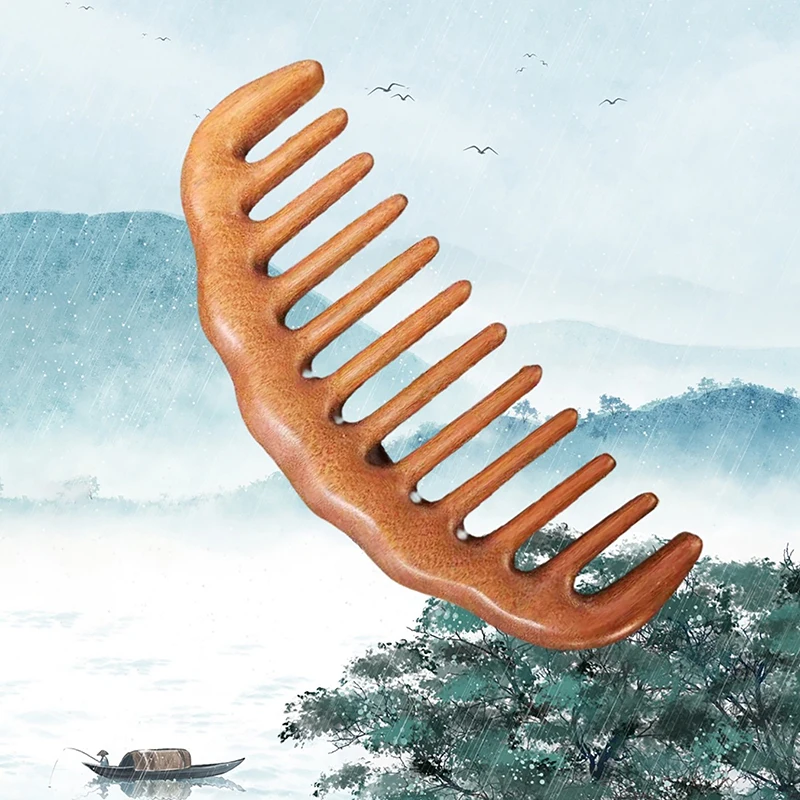 Расчески для волос из натурального сандалового дерева антистатическая