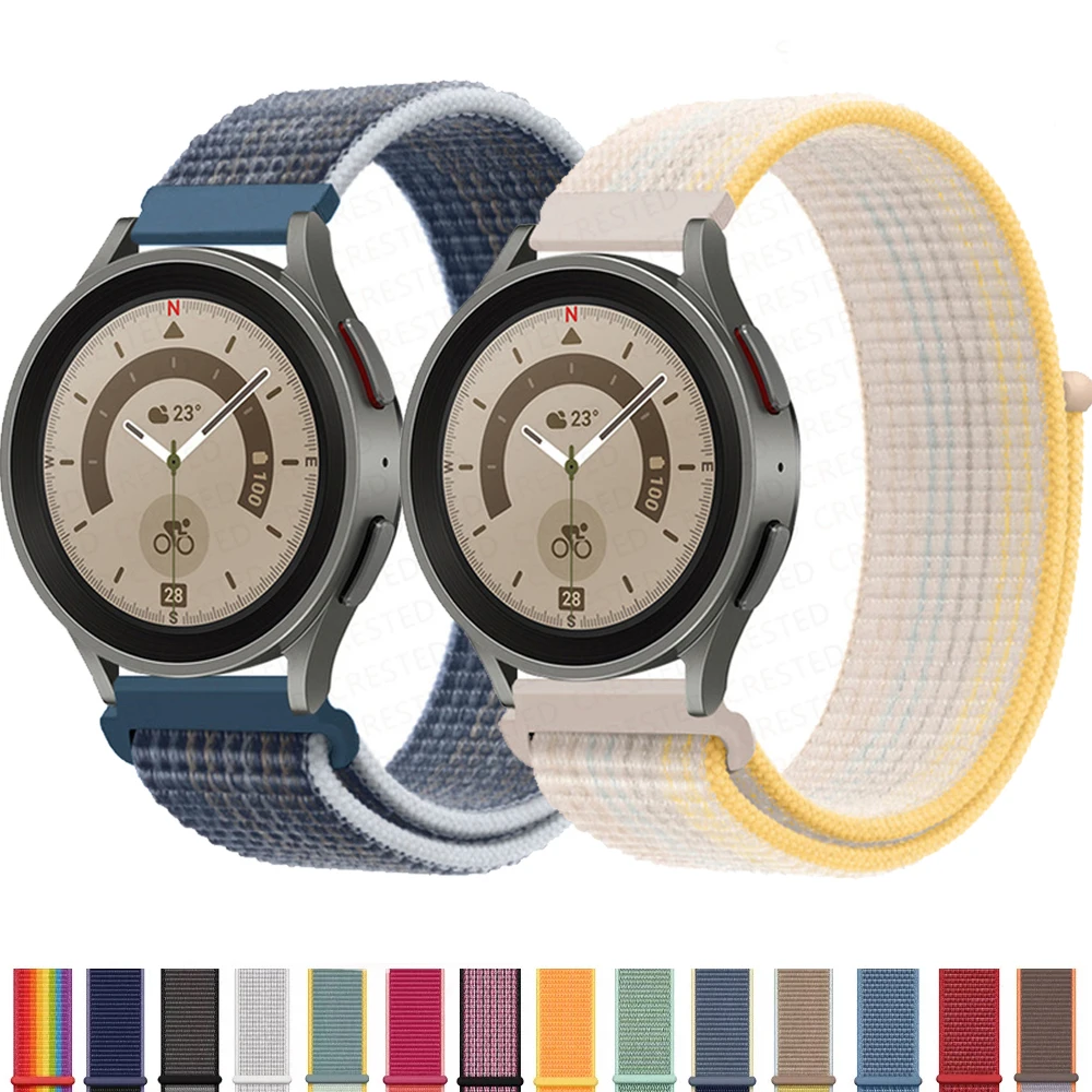 

Ремешок нейлоновый для Samsung Galaxy Watch 5 4 3 classic active 2/Gear S3, браслет для Huawei watch GT 2e pro, 22 мм 20 мм