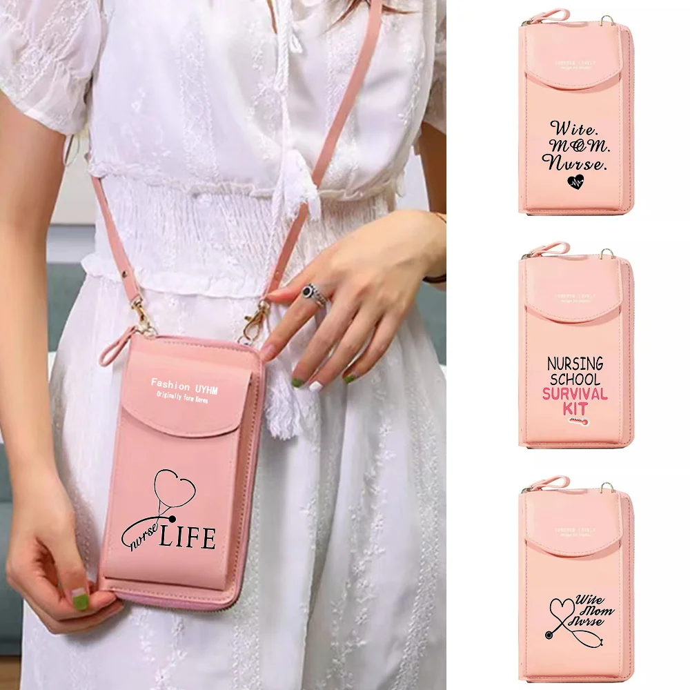 

2023 Universal Mobile Phone Bag for Samsung/iPhone/Huawei/HTC/LG Cell Cover Case Nurse Outdoor Shoulder Bags Prints Women Wallet