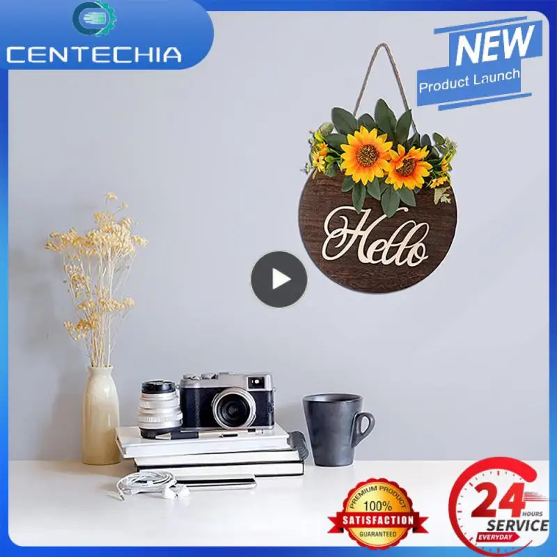 

Wooden House Decorations American Country Sunflower Front Door Listing Thanksgiving Home Wooden Sign Pendant