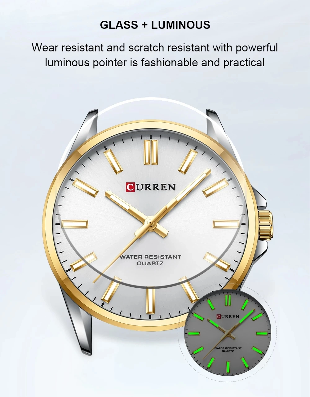 CURREN Brand Couple Waterproof Watches for Lovers Simple Classic Quartz Stainless Steel Wristwatches with Luminous Hands Relogio