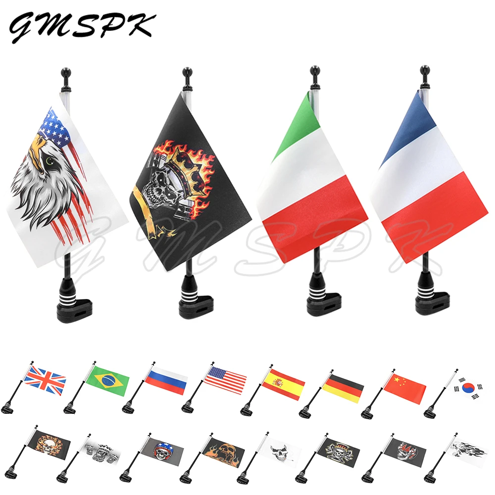 Мотоциклетный черный флагшток декоративный флаг задний боковой фонарь для