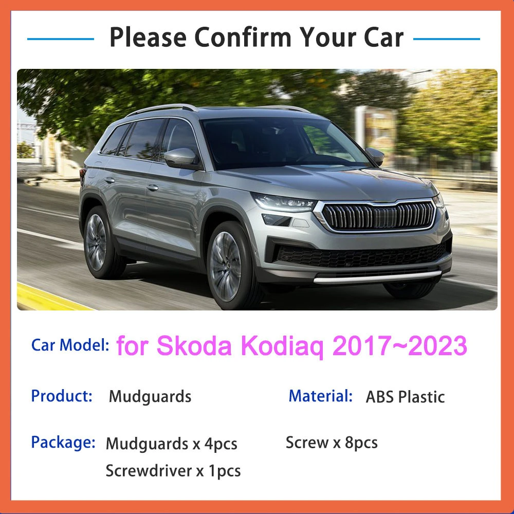 

4x для Skoda Kodiaq 2017 2018 2019 2020 2021 2022 2023 брызговики брызговики Fender Flare аксессуары для передних и задних колес