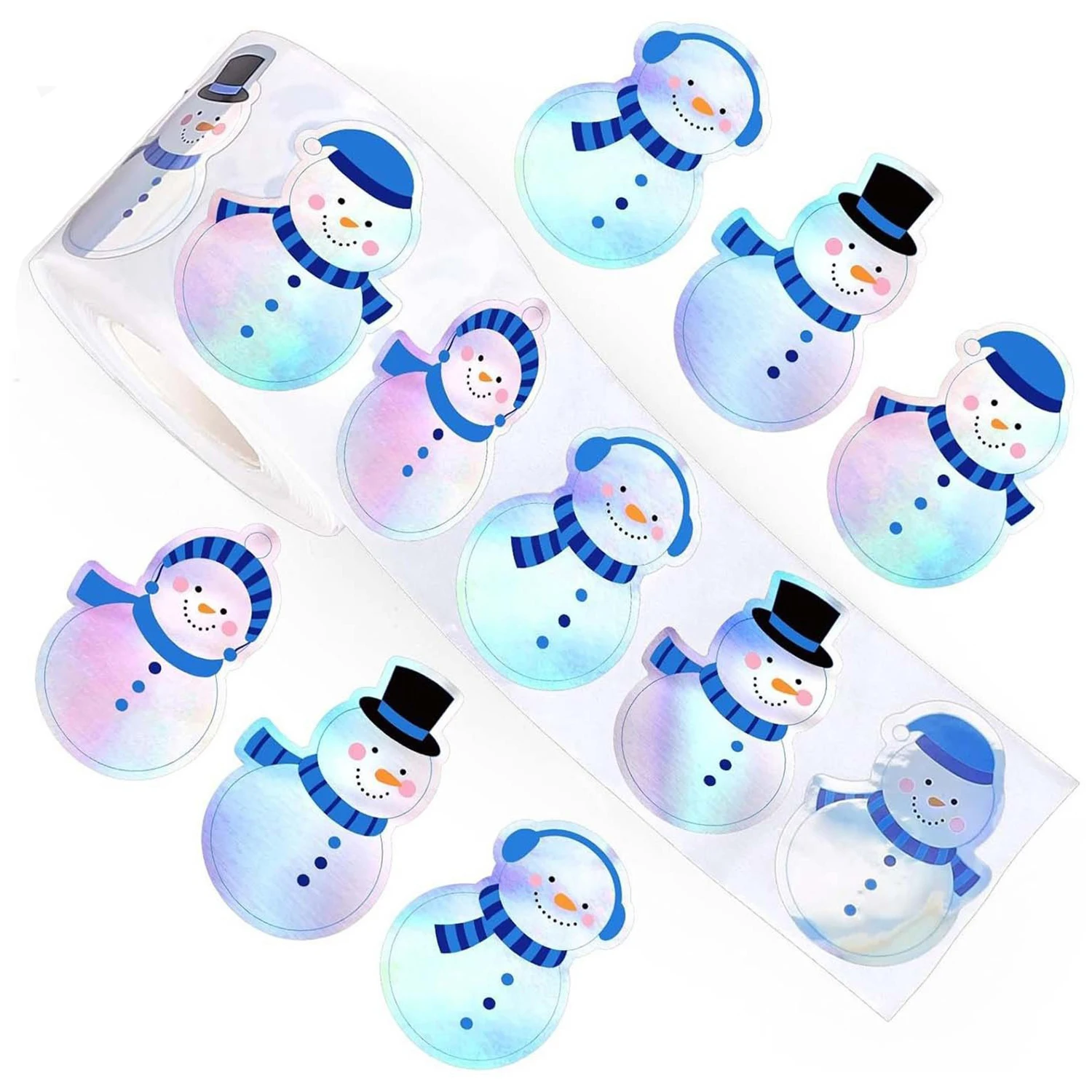 

Лазерные наклейки со снеговиком 100-500 шт.