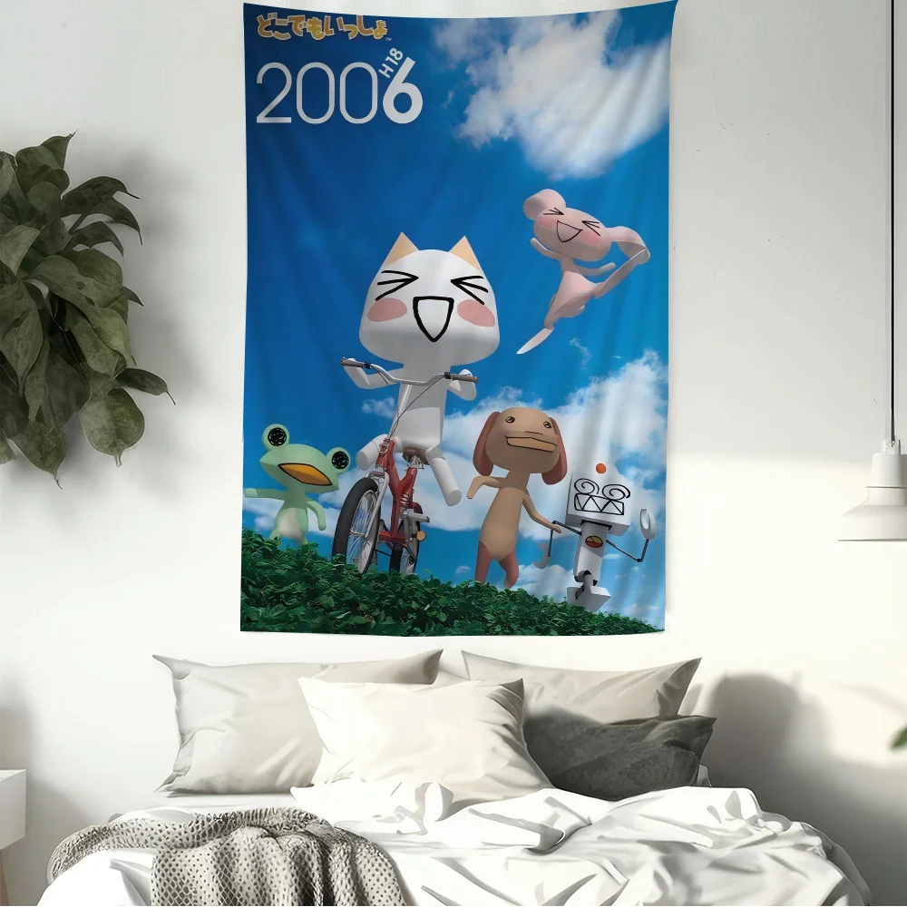 Cartoon I-Inoue T-Toro Cute Tapestry Hippie Flower Wall Carpets Dorm Decor Art Home