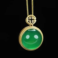 natural chrysoprase clavicle chain pendant women simple 925 sterling silver necklace jewelry gift