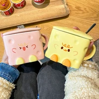 400ml creative personality cartoon trend cheese shape milk coffee mug home office tea cupcouple cupgift for family and friends