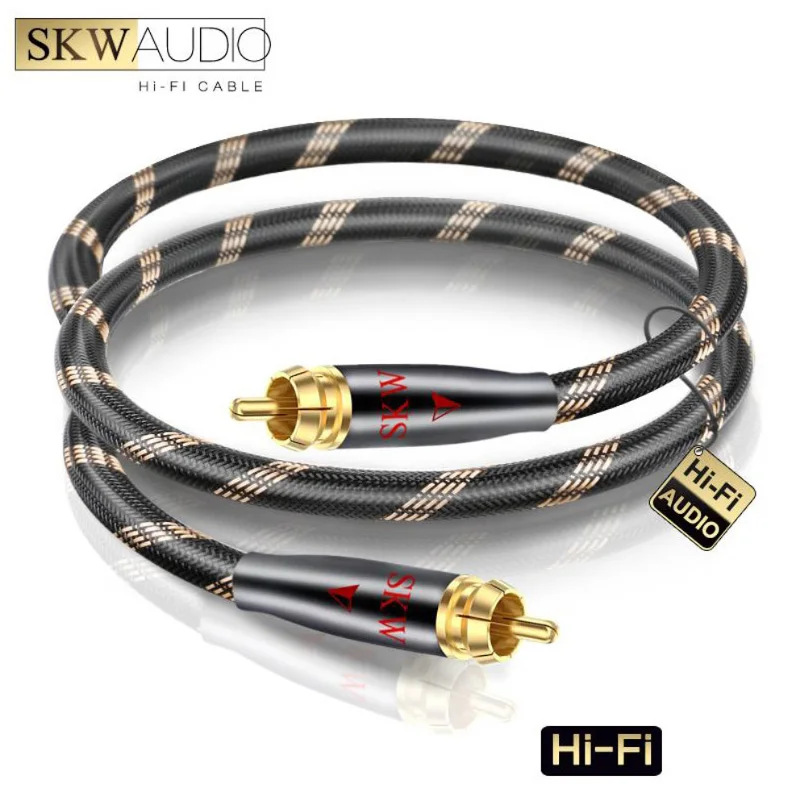 SKW RCA аудио кабель штекер-штекер сабвуфер цифровые коаксиальные кабели 1 м, 1,5 м, 2 м, 3 м, 5 м, 8 м, 10 м, 12 м, 15 м для автомобильного усилителя сабвуфера