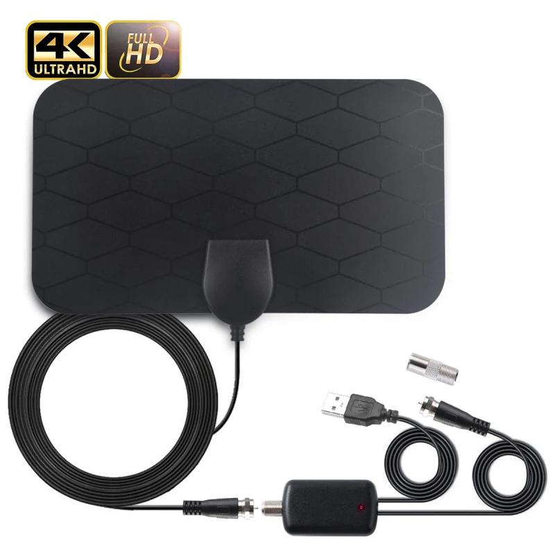 

DVB-T2 TV Antenna HD High Gain Lndoor TV Stick Mini 50 Miles With 3.6M with Amplifier Booster for Car Antenna RV Travel