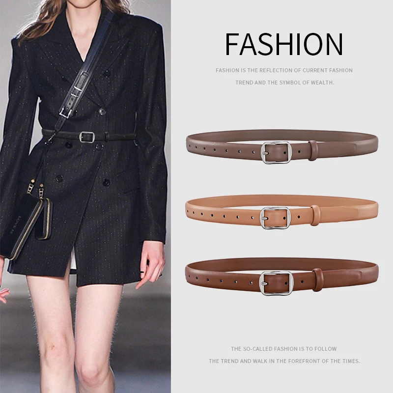 

Women's Leather Belt Luxury Brand Designer Belt Simple Fashion with Jeans and Trousers Decorated Belt High-quality Alloy Buckle