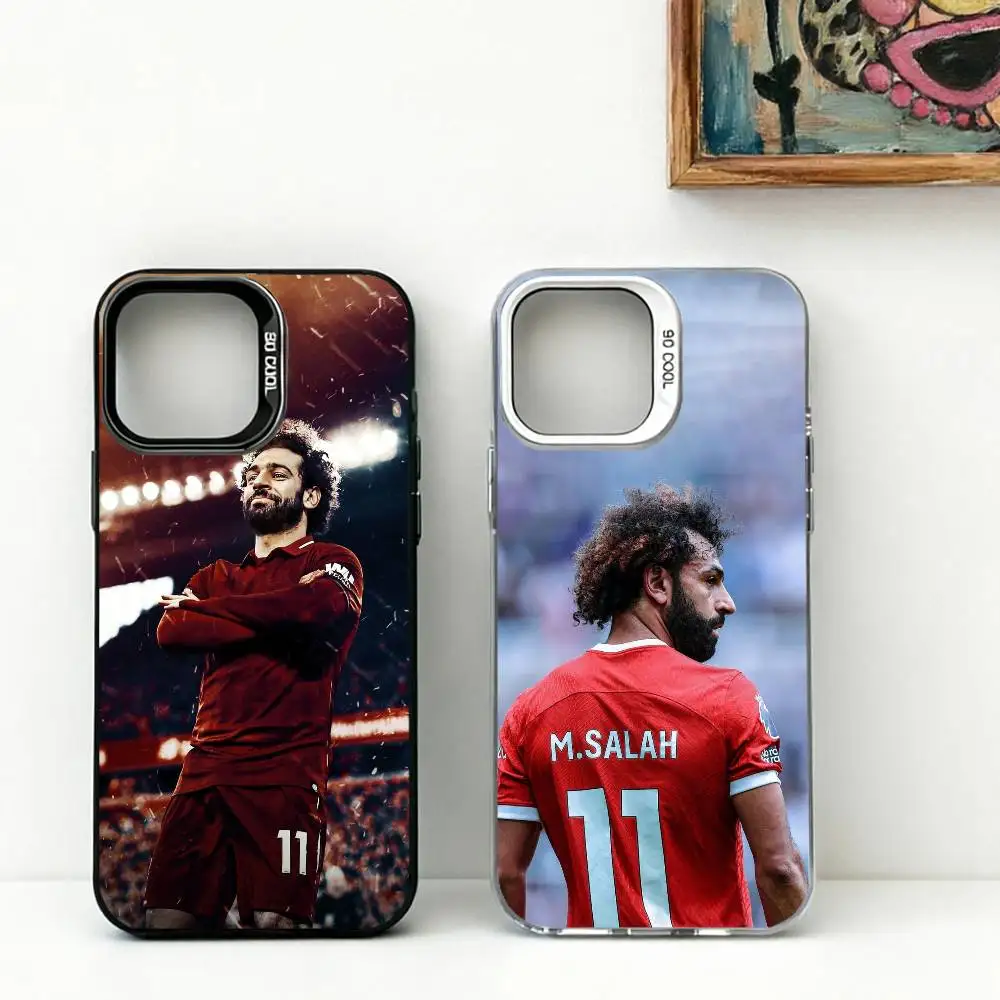 Фото Чехол для телефона с изображением футболиста М-Мохамеда Салаха для iPhone 17, 16, 15, 14, 13, 12, 11 Plus, Pro Max, XS, цветной, серебристо-черный №1
