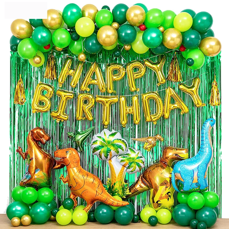 

97pcs Dinosaur Birthday Decoration Balloons Arch Garland Kit Happy Birthday Dinosaur Themed Party Favor Birthday Boy Party Decor