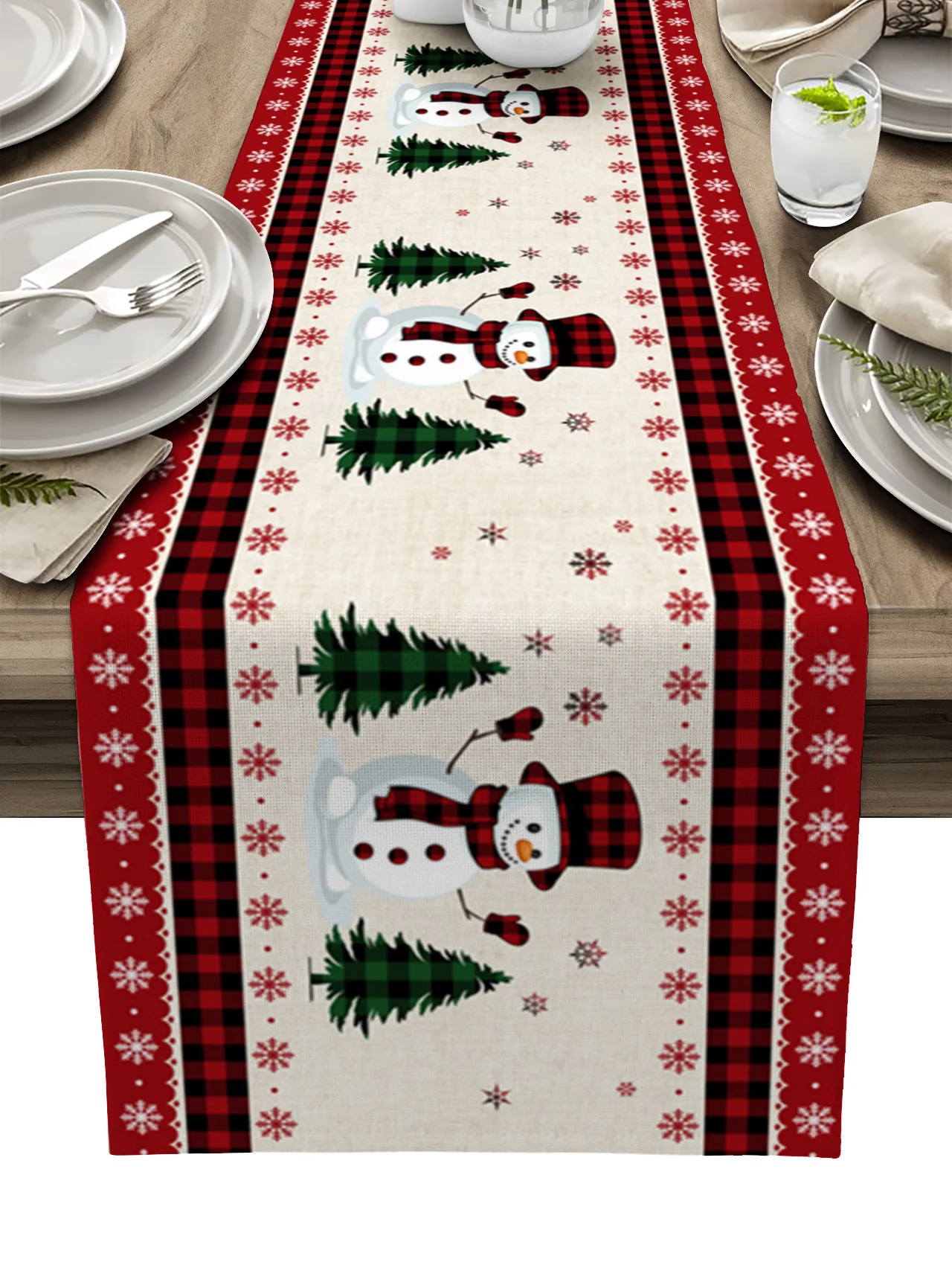 

Плед, снеговик, снежинки, рождественская елка, Рождественский домашний декор, Настольная дорожка, свадебное украшение, скатерть, кухонные с...