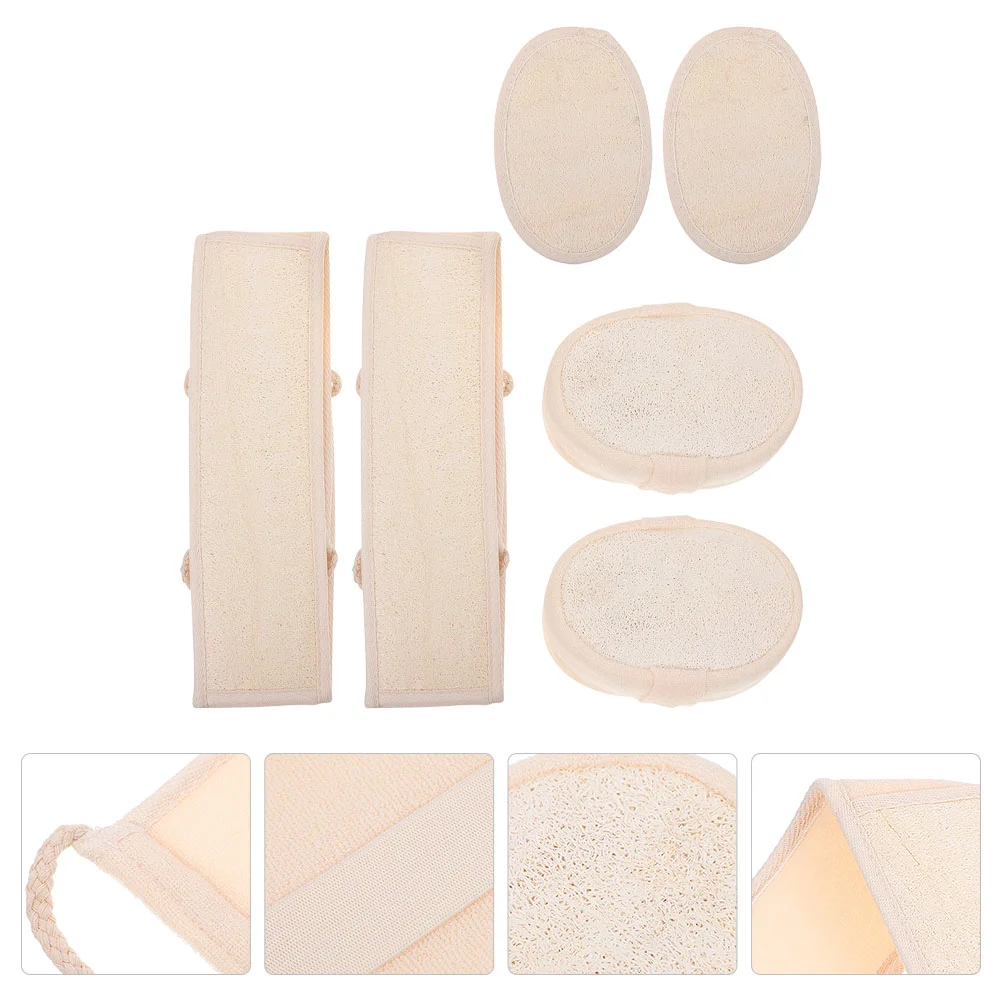 

2 Sets Rubbing Towels Loofah Sponge Bathing Towels Bathing Supplies (Beige)