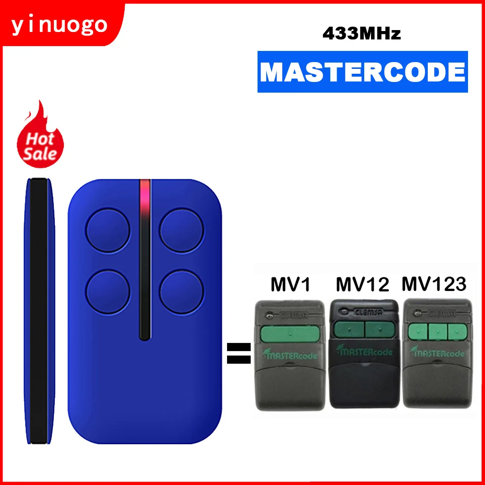 

For MASTERCODE MV1 MV12 MV123 Remote Control Garage Door Opener 433.92MHz Compatible With MASTERCODE Garage Door Remote Control