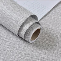 linen wallpaper home decor pvc self adhesive wallpaper for cabinets bedroom living room solid colour waterproof contact paper