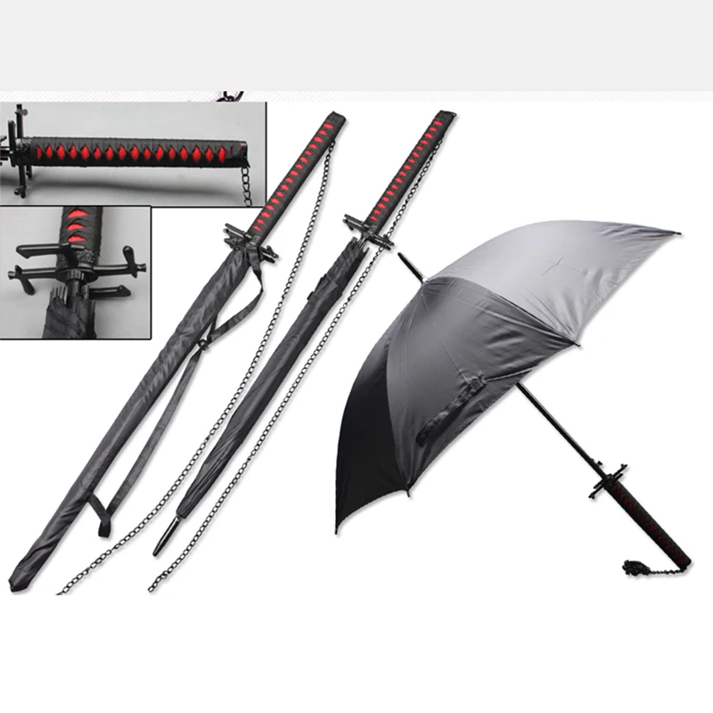 

Long Handles Unautomatic Cheap Umbrellas Black Samurai Sword Anime Men Strong Umbrella with Long Handles Sombrilla Male Umbrella