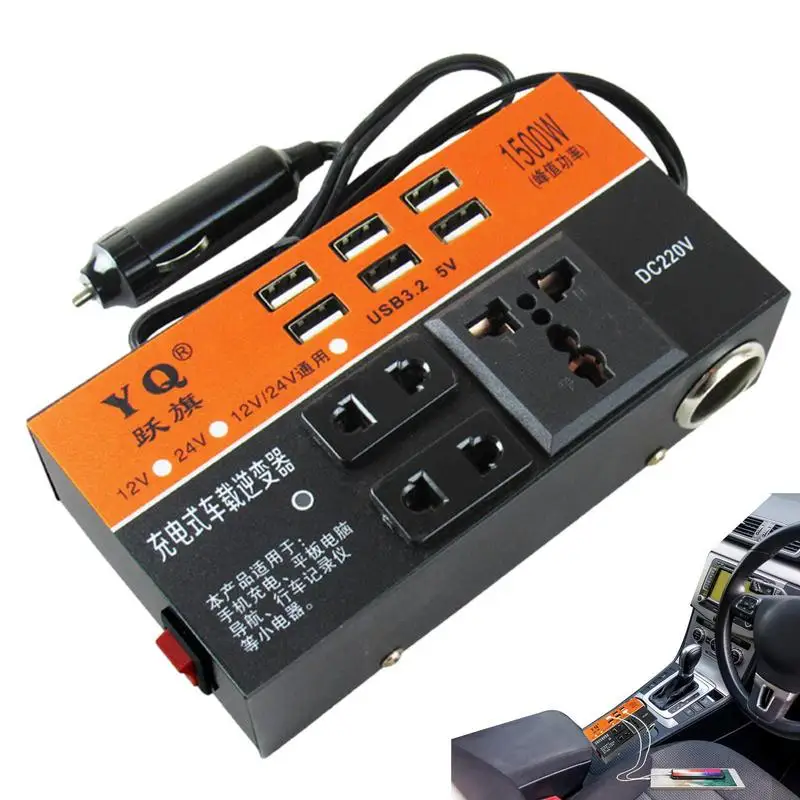 

Car Inverter 200W Car Power Inverter Car Outlet Adapter DC 12V/24V To 220V AC Converter 3.2A USB Charging Ports Inverter Charger