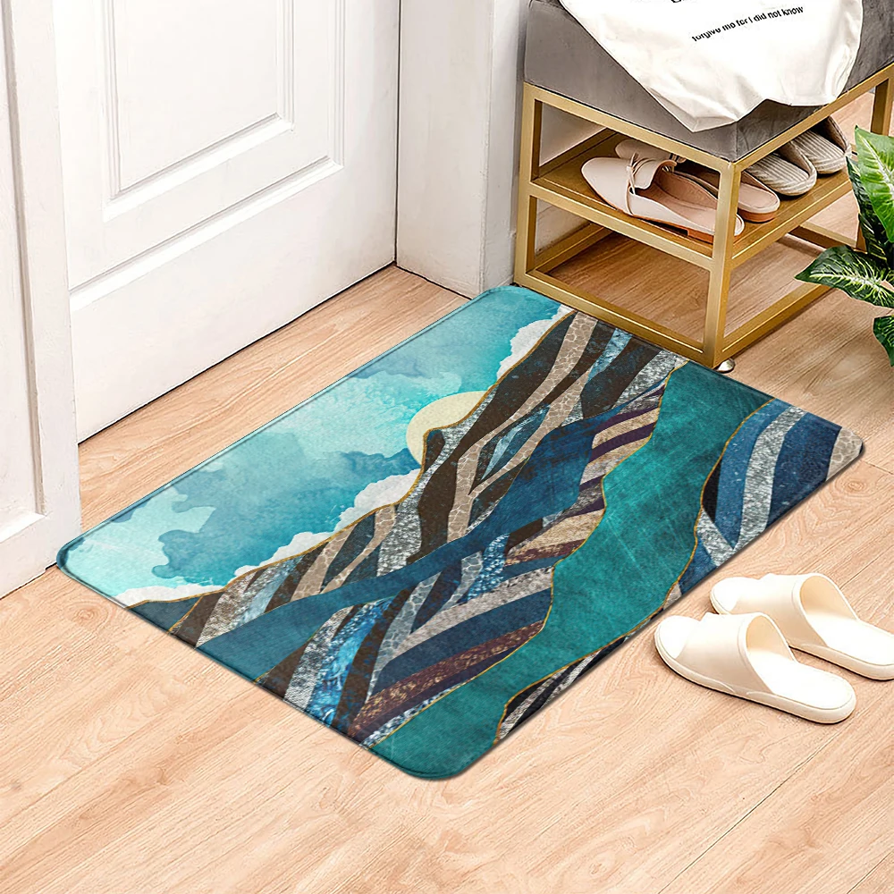 1PC Cartoon Mountain Doormat Coconut Tree Bath Kitchen Carpet Decorative Anti-Slip Mat Room Car Floor Bar Rugs Door Home Decor |