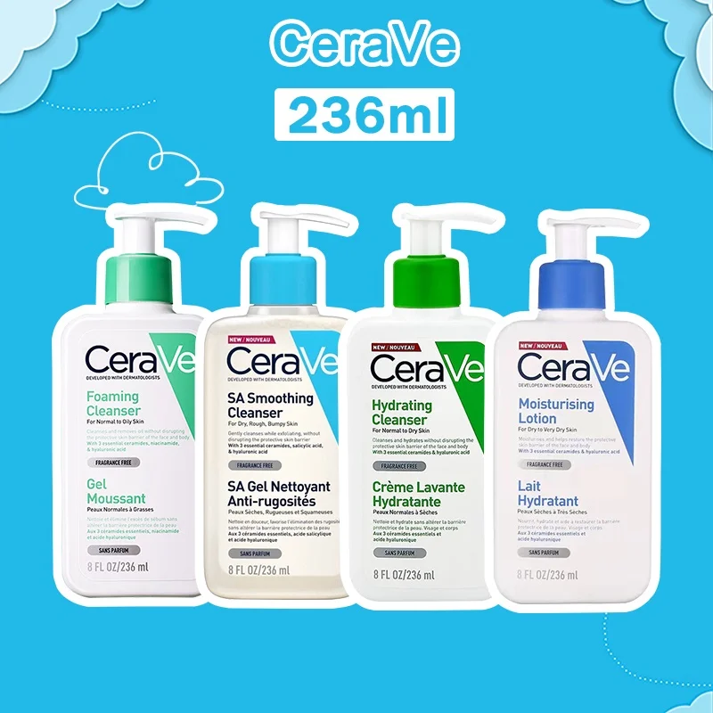 

Cerave SA Smoothing / Hydrating / Foaming Facial Cleanser / Moisturizing Lotion 236ml Moisturising Washing And Nursing Set