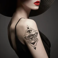 geometric triangle temporary tattoo stickers sexy butterfly eyes line fake tatto waterproof tatoos arm large size for women men